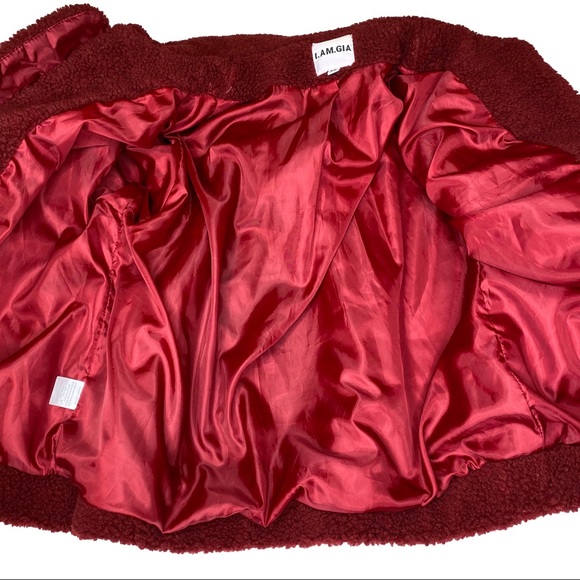 ❌SOLD❌ I.AM.GIA. Burgundy Pixie Coat Teddy XS - Picture 6 of 8
